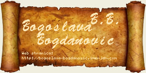 Bogoslava Bogdanović vizit kartica